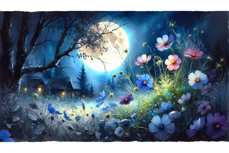 moonlit-night-flowers