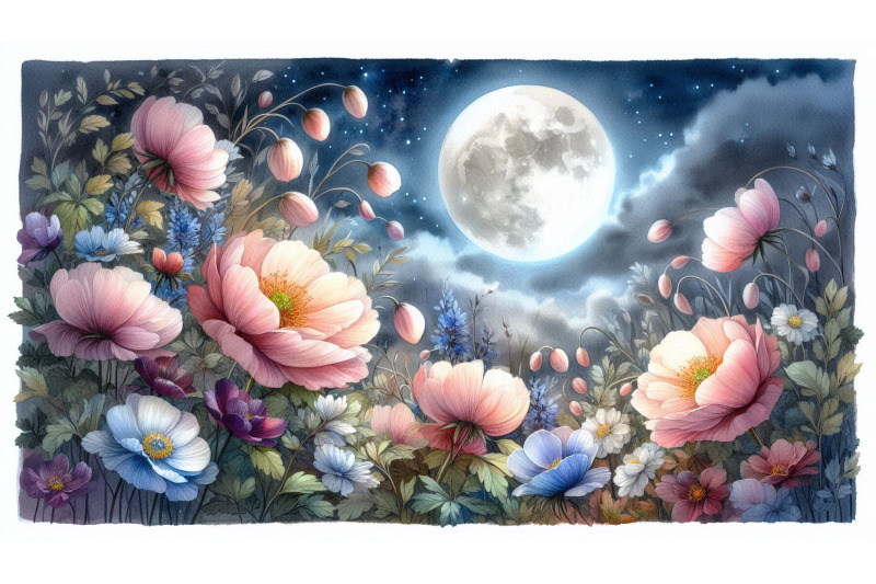 moonlit-night-flowers