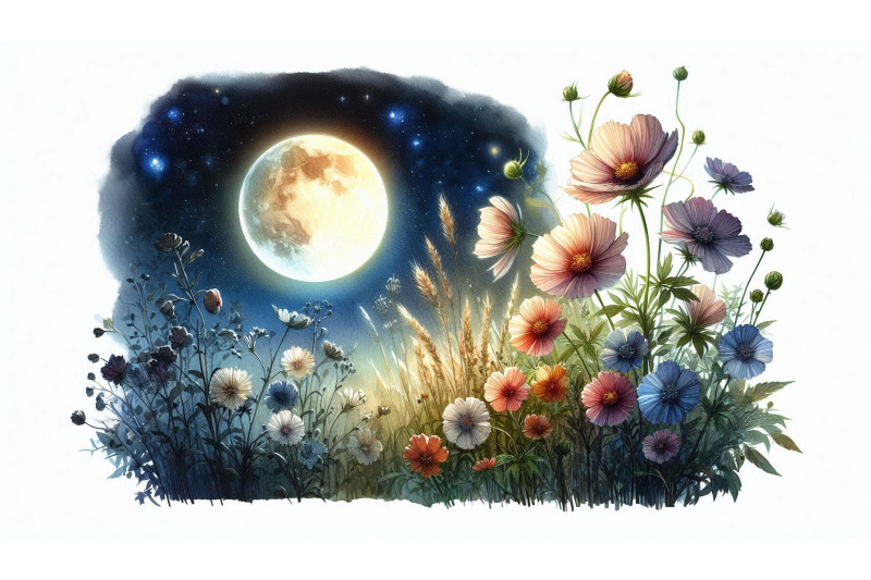 moonlit-night-flowers