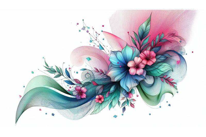 neon-flower-waves