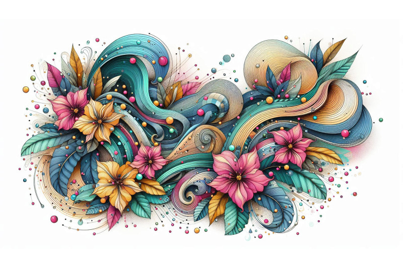 neon-flower-waves