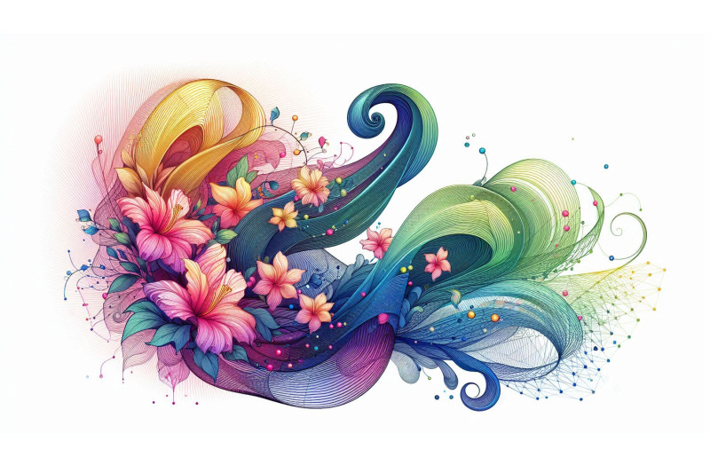 neon-flower-waves