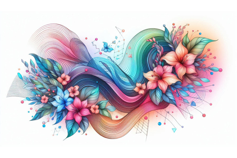 neon-flower-waves