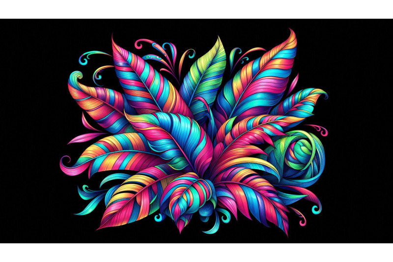 neon-tropical-leaves