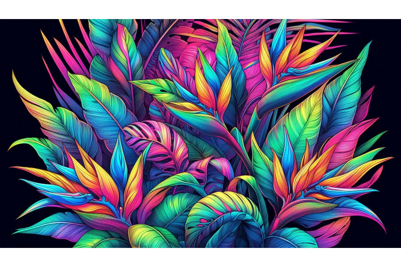 neon-tropical-leaves