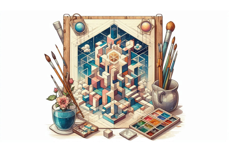 pixel-geometric-composition
