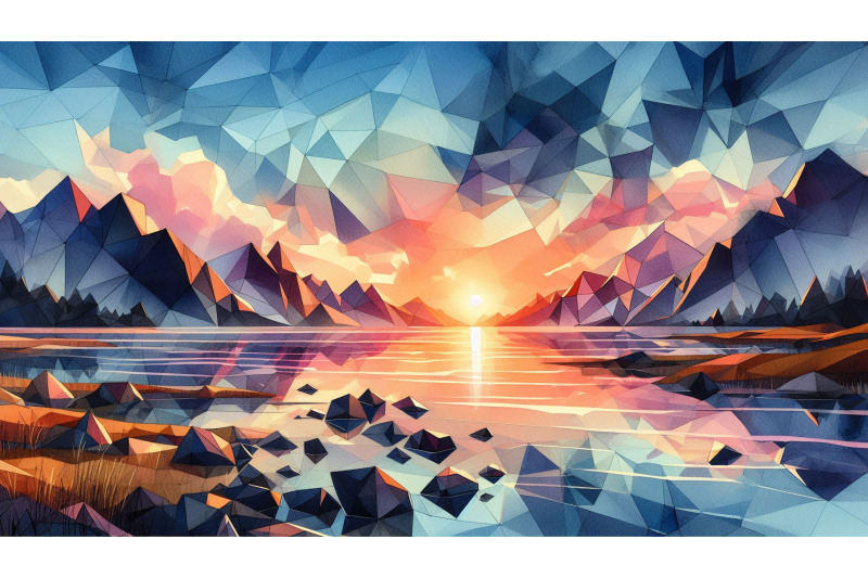 polygon-sunset-landscape