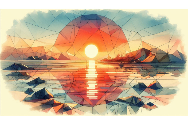 polygon-sunset-landscape
