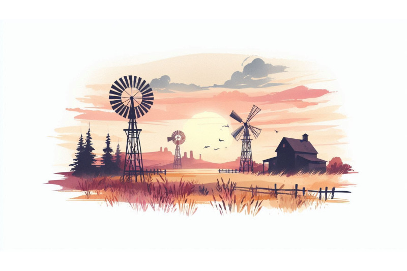 prairie-windmill-silhouette