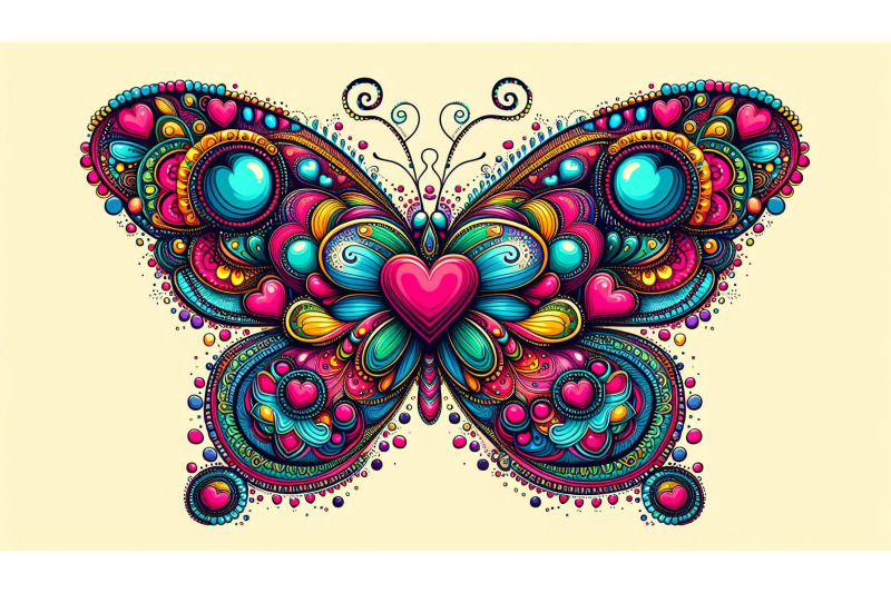 psychedelic-butterfly-color-hearts