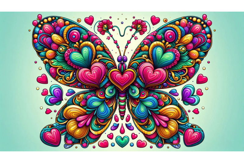 psychedelic-butterfly-color-hearts