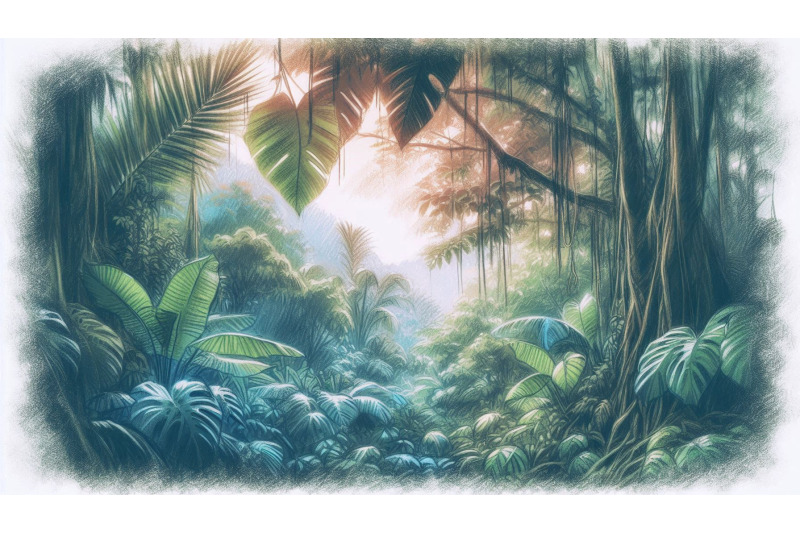 rainforest-leaves-sketch