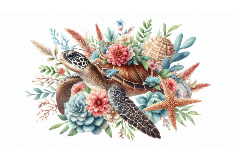 sea-turtle-and-florals