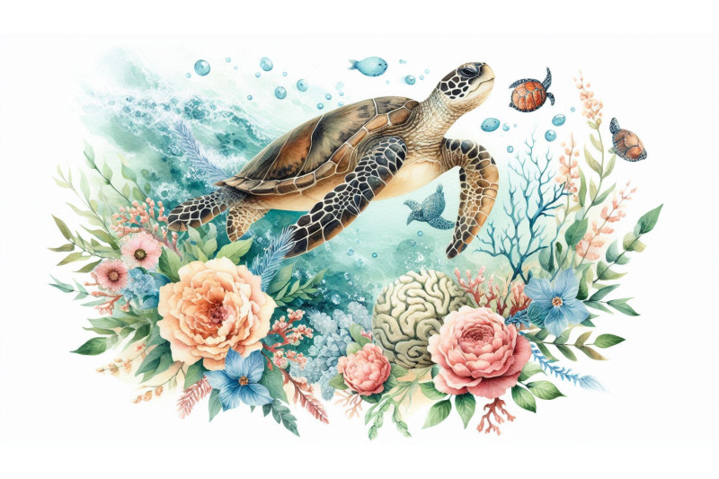 sea-turtle-and-florals