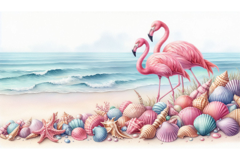 seashells-and-flamingos