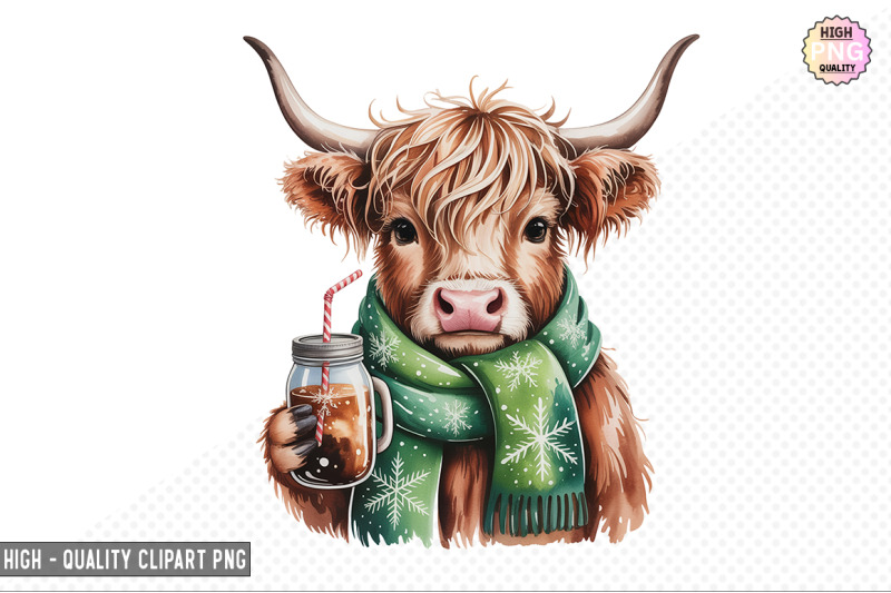 christmas-highland-cow-clipart-bundle
