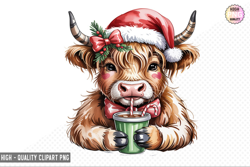 christmas-highland-cow-clipart-bundle