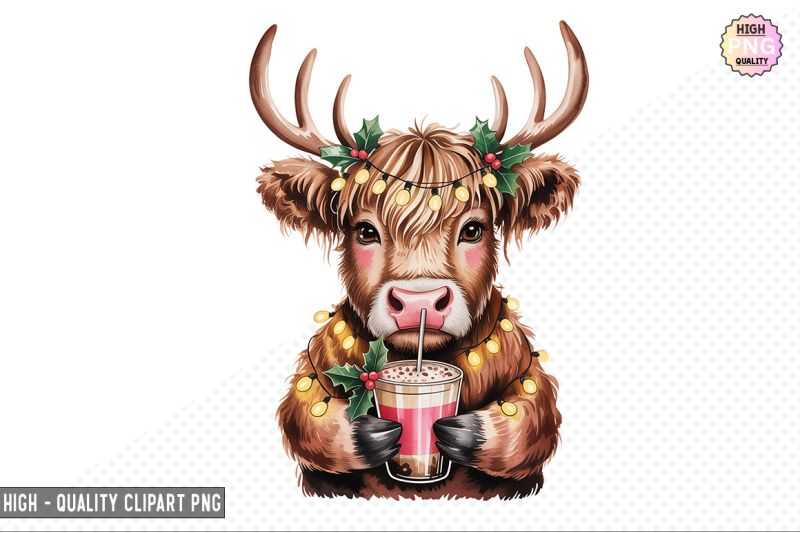 christmas-highland-cow-clipart-bundle