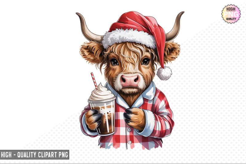 christmas-highland-cow-clipart-bundle