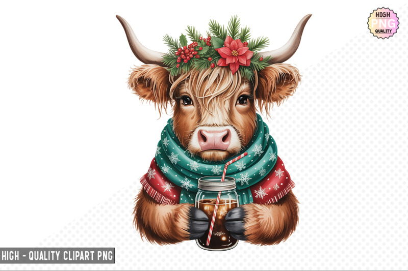 christmas-highland-cow-clipart-bundle