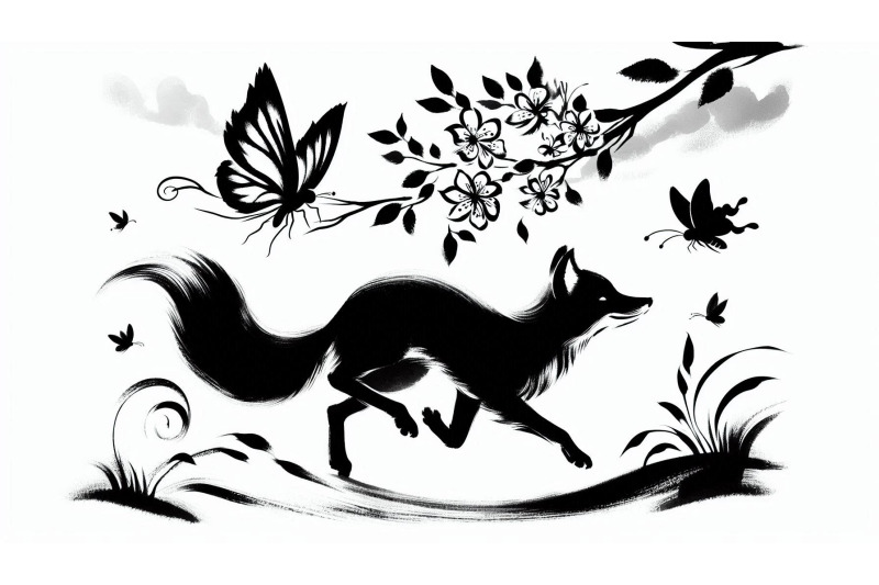 butterfly-chase-fox