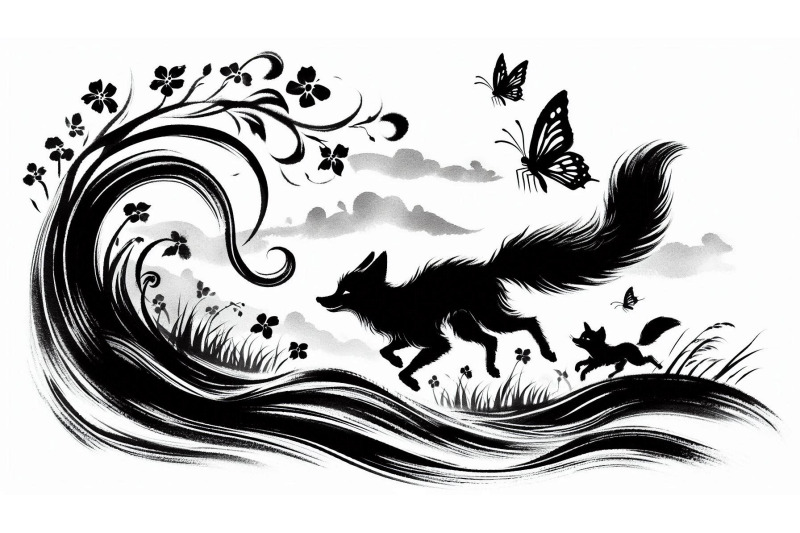 butterfly-chase-fox