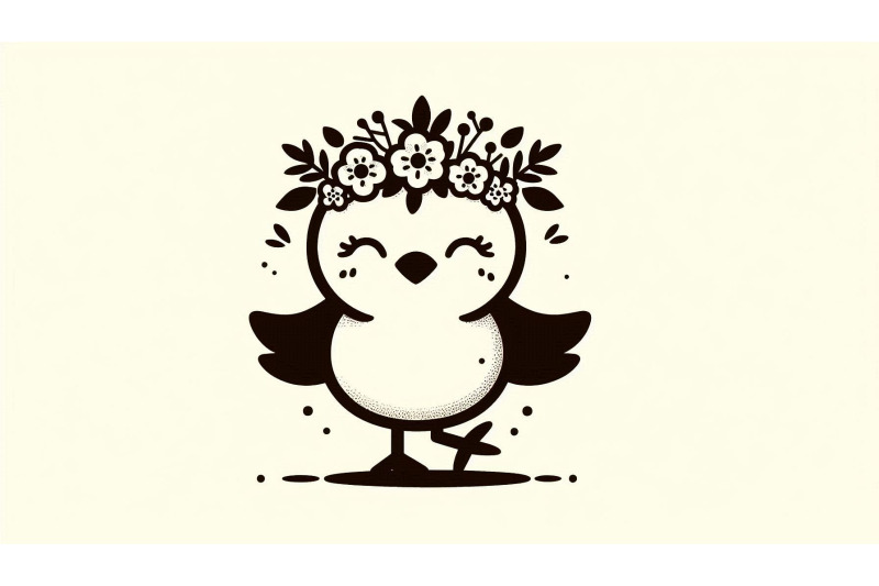 cartoon-chick-with-flower-crown