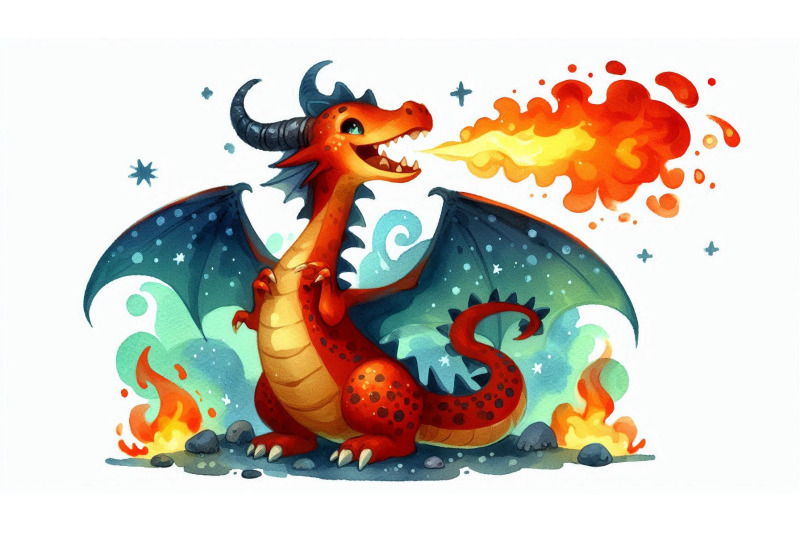 cartoon-dragon-breathing-fire
