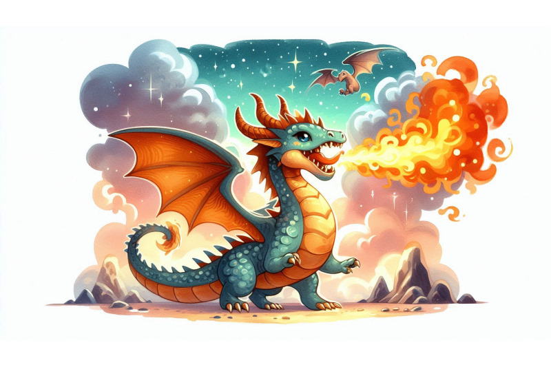 cartoon-dragon-breathing-fire