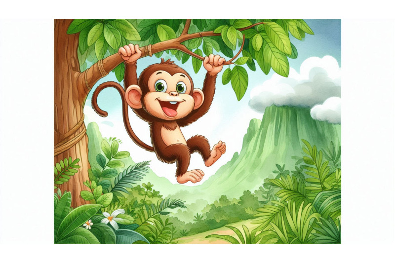 cartoon-monkey-jungle-vector