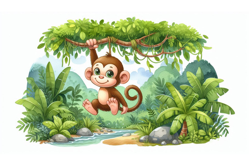 cartoon-monkey-jungle-vector
