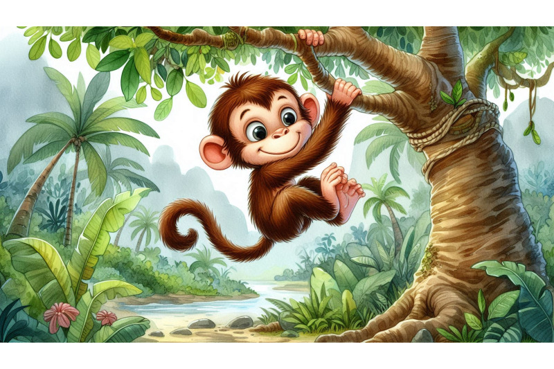 cartoon-monkey-jungle-vector
