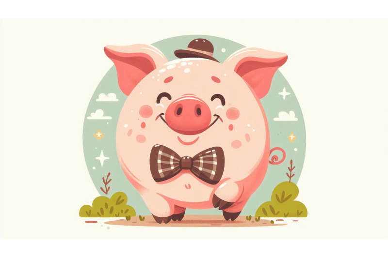 cartoon-pig-smiling-vector
