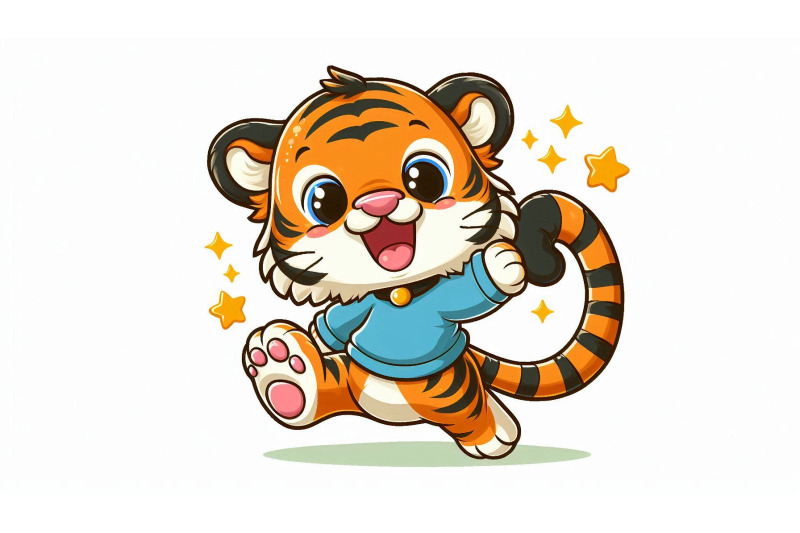 cartoon-tiger-playful-vector