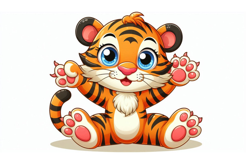 cartoon-tiger-playful-vector