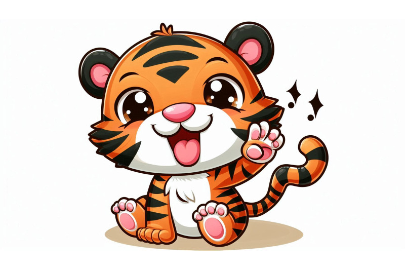 cartoon-tiger-playful-vector