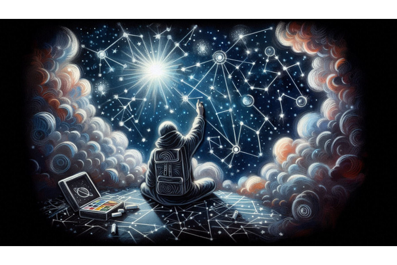 chalk-art-creating-constellations
