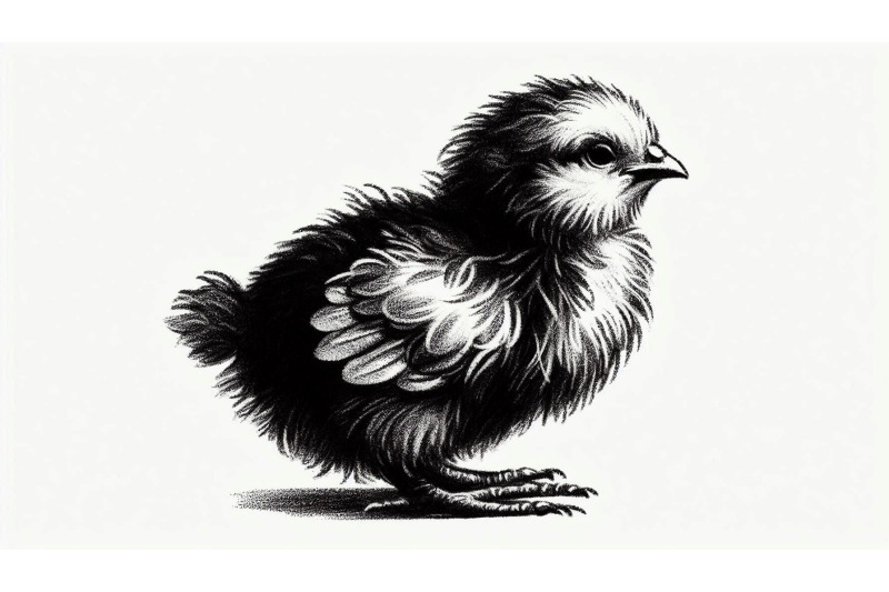 charcoal-sketch-of-a-baby-chick