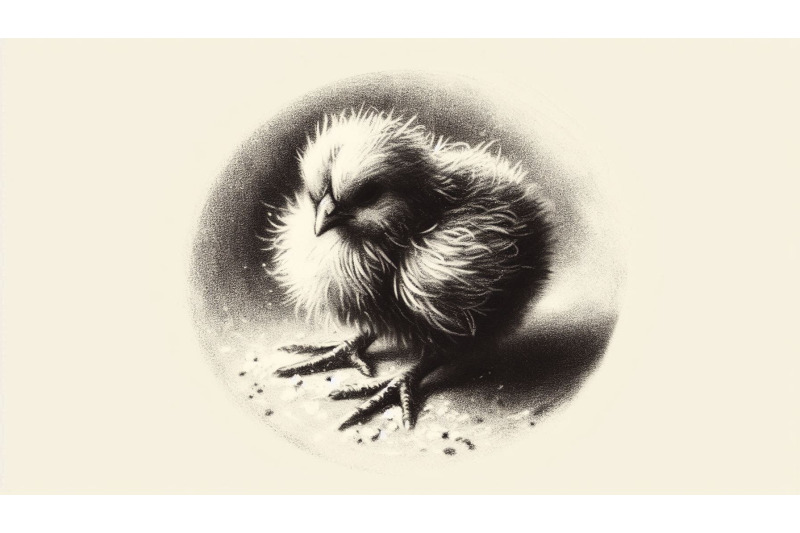 charcoal-sketch-of-a-baby-chick