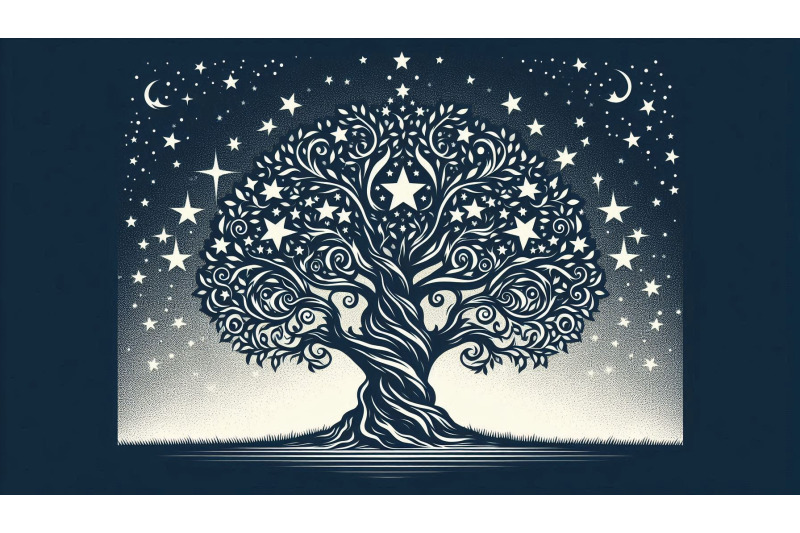 classic-tree-art-with-stars