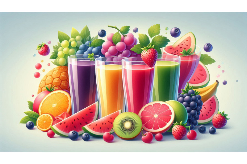 colorful-juice-glasses