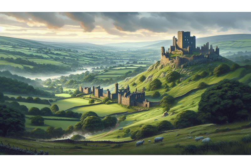 countryside-castle-green-hills