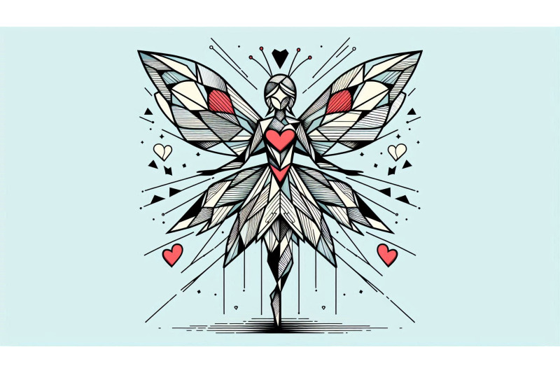 cubist-geometric-hearts