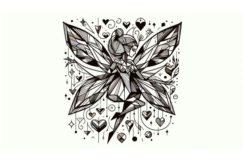 cubist-geometric-hearts