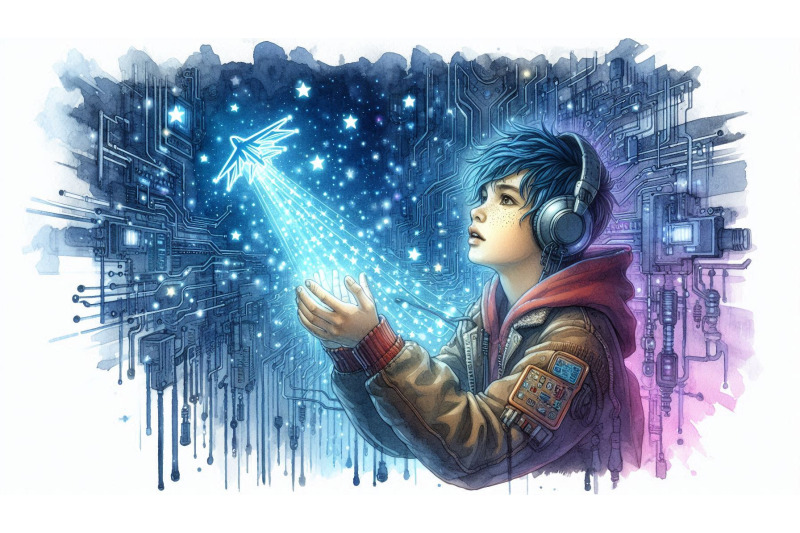 cyberpunk-child-digital-stars