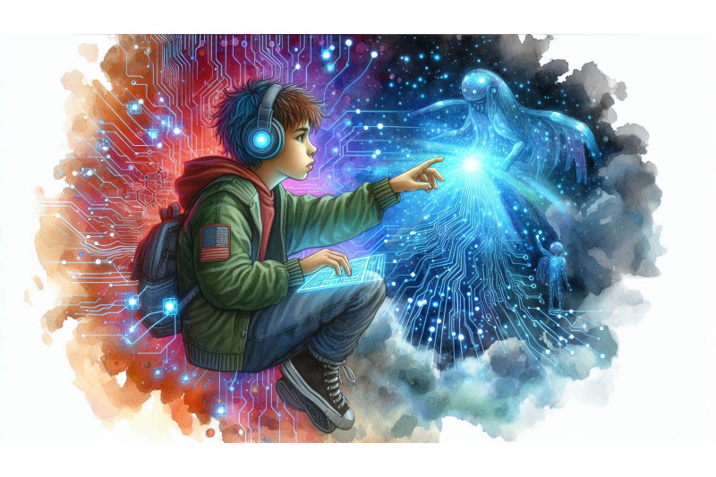 cyberpunk-child-digital-stars