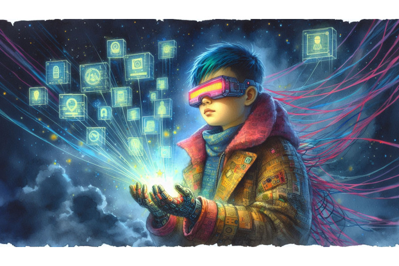cyberpunk-child-digital-stars