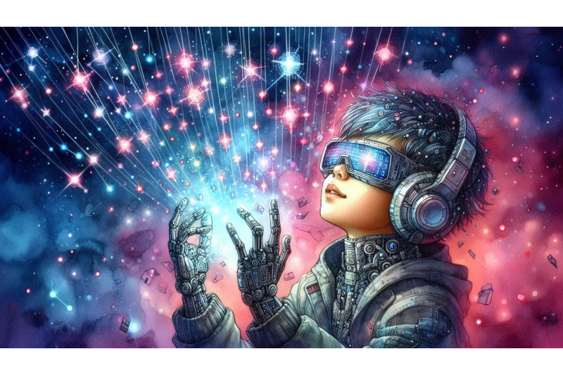 cyberpunk-child-digital-stars