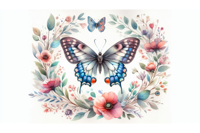 delicate-watercolor-butterfly-floral