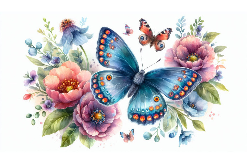 delicate-watercolor-butterfly-floral